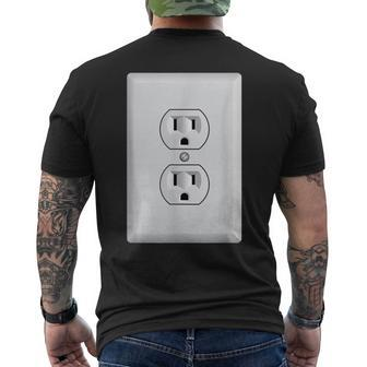 Halloween Costume Power Socket Funny Electrician Gift Idea Electrician Funny Gifts Mens Back Print T-shirt | Mazezy