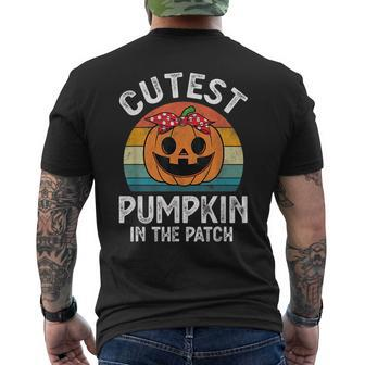 Halloween Cutest Pumpkin In The Patch For Girls Thanksgiving Pumpkin Funny Gifts Mens Back Print T-shirt | Mazezy