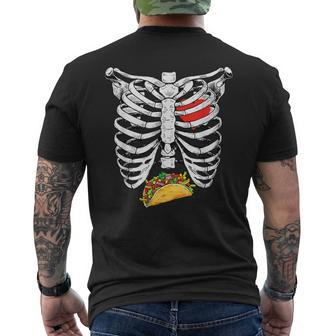 Halloween Dad Skeleton Costume Taco Matching Couple Men's T-shirt Back Print - Seseable