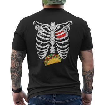 Halloween Dad Skeleton Taco Belly Pregnancy Couple Men's T-shirt Back Print - Thegiftio UK