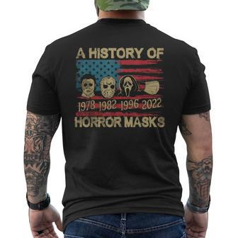 Halloween Face Masks Lazy Halloween Costum History Of Horror Men's T-shirt Back Print - Thegiftio UK