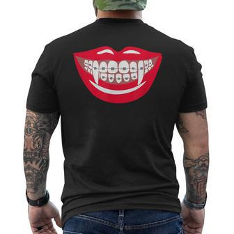Halloween Funny Vampire Th Braces Orthodontist Dentist Mens Back Print T-shirt | Mazezy