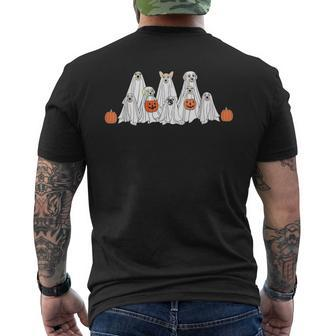 Halloween Ghost Dog Trick Or Treat Halloween Dog Ghost Men's T-shirt Back Print | Mazezy