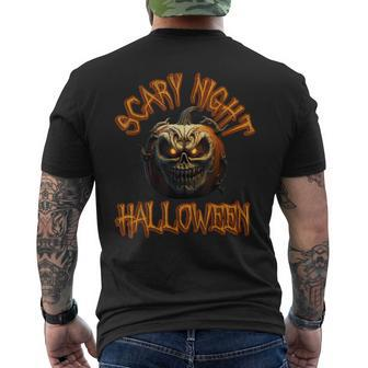 Halloween Pumpkin Jack O Lantern Scary Men's T-shirt Back Print - Thegiftio UK