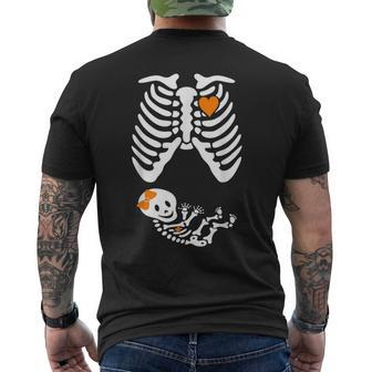 Halloween Skeleton Maternity Couples Pregnancy Announcement Men's T-shirt Back Print - Monsterry AU
