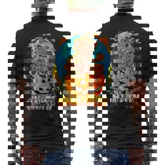 Halloween Special Scary Teddy Bear On Top Of Pumpkin Mens Back Print T-shirt | Mazezy