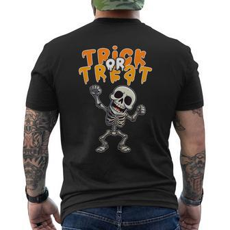 Halloween Spooky Skeleton Trick Or Treat Men's T-shirt Back Print - Monsterry AU