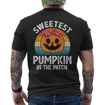 Halloween Sweetest Pumpkin In The Patch Girls Thanksgiving Pumpkin Funny Gifts Mens Back Print T-shirt | Mazezy