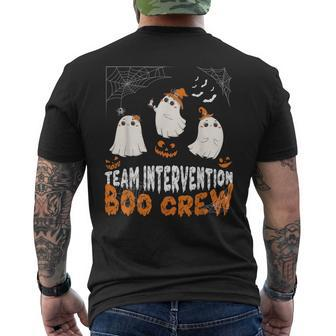 Halloween Team Intervention Boo Crew Cute Ghost Spider Bats Men's T-shirt Back Print - Monsterry DE