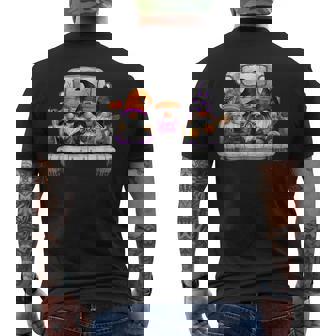Halloween Truck Drive Gnomes Witch Broom Hat Pumpkin Costume Pumpkin Funny Gifts Mens Back Print T-shirt | Mazezy