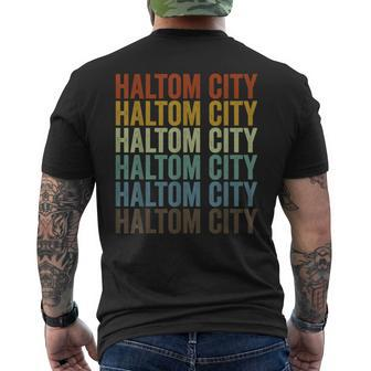 Haltom City City Retro Men's T-shirt Back Print | Mazezy