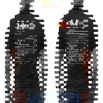Ham Nutrition Facts Food Matching Family Thanksgiving Men's T-shirt Back Print - Thegiftio UK