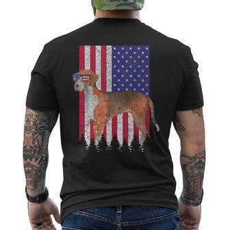Hamilton Hound Patriotic Dog Usa Pride American Flag Mens Back Print T-shirt | Mazezy