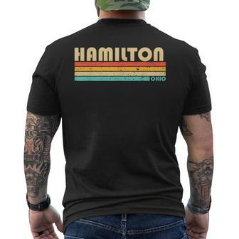 Hamilton Oh Ohio Funny City Home Roots Retro 70S 80S Mens Back Print T-shirt | Mazezy