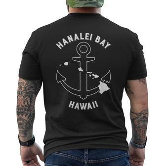 Hanalei Bay Hawaii Anchor Product Mens Back Print T-shirt | Mazezy