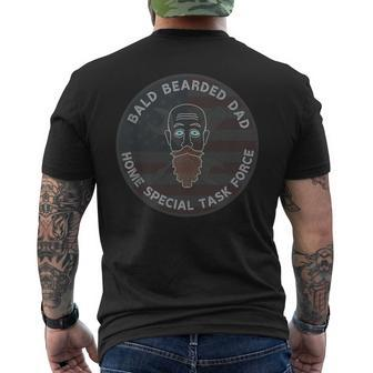 Handy Dad With Bald Bearded Dad Tools And Us Flag For Women Men's Back Print T-shirt | Mazezy