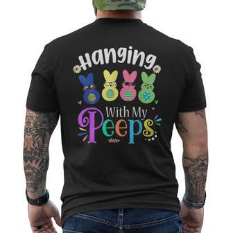 Hanging With My Peeps Cute Funny Easter Bunny Easter Day Mens Back Print T-shirt | Mazezy