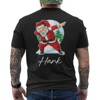 Hank Name Gift Santa Hank Mens Back Print T-shirt - Seseable