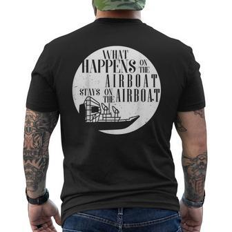 What Happens On The Airboat Stays On The Airboat Men's T-shirt Back Print | Mazezy