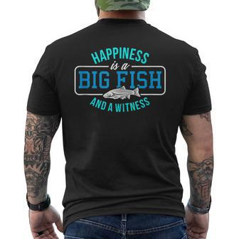 Happiness Big Fish And Witness Fishing Men's T-shirt Back Print - Monsterry UK