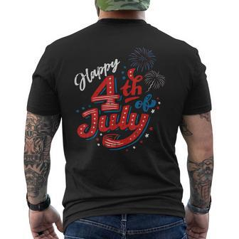 Happy 4Th Of July Cool Independence Day Patriotic American Mens Back Print T-shirt - Monsterry