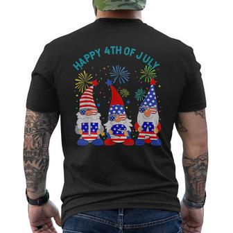 Happy 4Th Of July Gnome American Us Flag 4Th Of July Mens Back Print T-shirt | Mazezy
