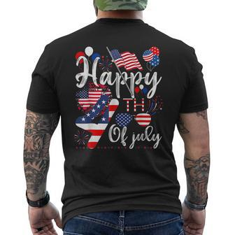 Happy 4Th Of July Patriotic American Us Flag 4Th Of July Patriotic Funny Gifts Mens Back Print T-shirt | Mazezy
