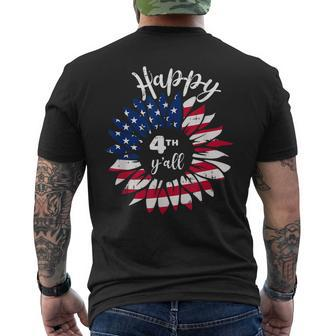 Happy 4Th Of July Vintage Sunflower American Flag Patriotic Patriotic Funny Gifts Mens Back Print T-shirt | Mazezy