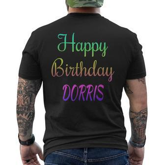 Happy Birthday Dorris Idea Men's T-shirt Back Print | Mazezy