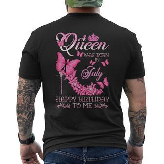 Happy Birthday To Me Butterfly A Queen Was Born In July Butterfly Funny Designs Funny Gifts Mens Back Print T-shirt | Mazezy
