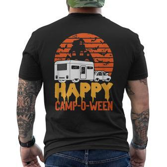 Happy Campoween Vintage Funny Camping Enthusiast Halloween Camping Funny Gifts Mens Back Print T-shirt | Mazezy CA