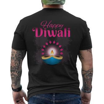 Happy Diwali Festival Of Lights New Year For Indian Hinduism Men's T-shirt Back Print - Thegiftio UK