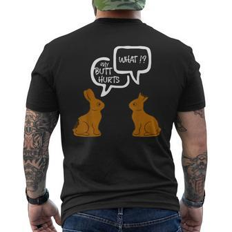 Happy Easter Chocolate Bunny My Butt Cute Rabbit Funny Gifts For Rabbit Lovers Funny Gifts Mens Back Print T-shirt | Mazezy