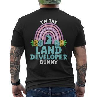 Happy Easter Day I'm The Land Developer Bunny Men's T-shirt Back Print | Mazezy