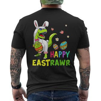 Happy Eastrawr T Rex Bunny Easter Egg Funny Dinosaur Kids Dinosaur Funny Gifts Mens Back Print T-shirt | Mazezy