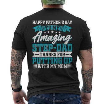 Happy Father’S Day To My Amazing Step-Dad - Fathers Day Mens Back Print T-shirt - Seseable