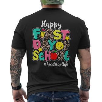 Happy First Day Of School Headstart Life Back To School Gift Mens Back Print T-shirt - Seseable