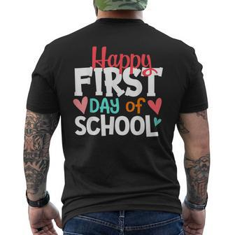 Happy First Day Of School Welcome Back To School Students Mens Back Print T-shirt - Seseable