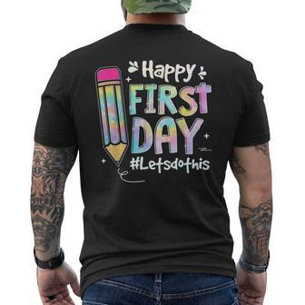 Happy First Day Lets Do This Welcome Back To School Tie Dye Mens Back Print T-shirt - Seseable