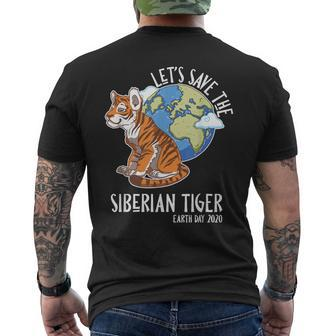 Happy Green Earth Day Let's Save The Siberian Tiger Men's T-shirt Back Print | Mazezy