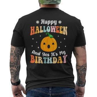 Happy Halloween & Yes It's My Birthday Halloween Day Party Men's T-shirt Back Print | Mazezy UK
