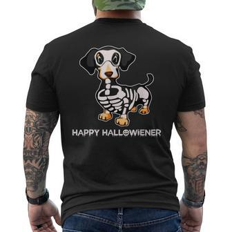 Happy Halloween Halloweiner Daschund Dog Lovers Skull Men's T-shirt Back Print - Monsterry AU