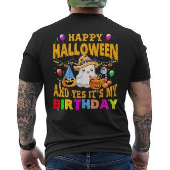 Happy Halloween And Yes It's My Birthday Halloween Party Men's T-shirt Back Print - Monsterry UK