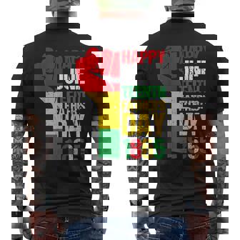 Happy Junenth Fathers Day 1865 Black Dad Happy Holiday Mens Back Print T-shirt | Mazezy