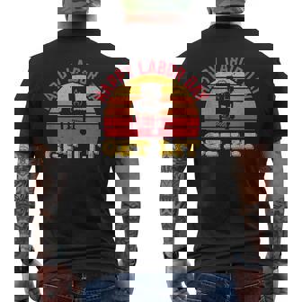 Happy Labor Day Get Lit Bbq Grillin Retro Vintage Men's Back Print T-shirt | Mazezy