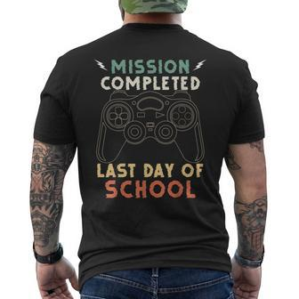 Happy Last Day Of School Gamer End Of The School Year Gaming Mens Back Print T-shirt | Mazezy