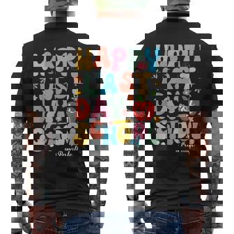 Happy Last Days Of School Para Retro Groovy Last Day Men's Back Print T-shirt | Mazezy