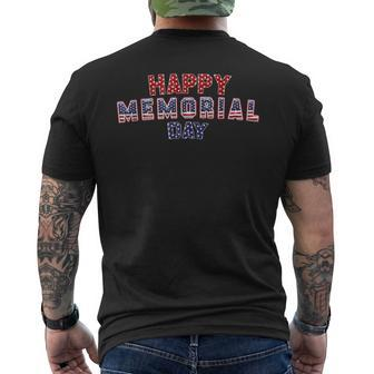 Happy Memorial Day American Cool Memorial Day Mens Back Print T-shirt | Mazezy
