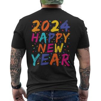 Happy New Year 2024 Family Matching Celebration Party Men's T-shirt Back Print - Thegiftio UK
