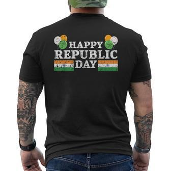 Happy Republic Day Hindustani India Flag Indian Men's T-shirt Back Print | Mazezy
